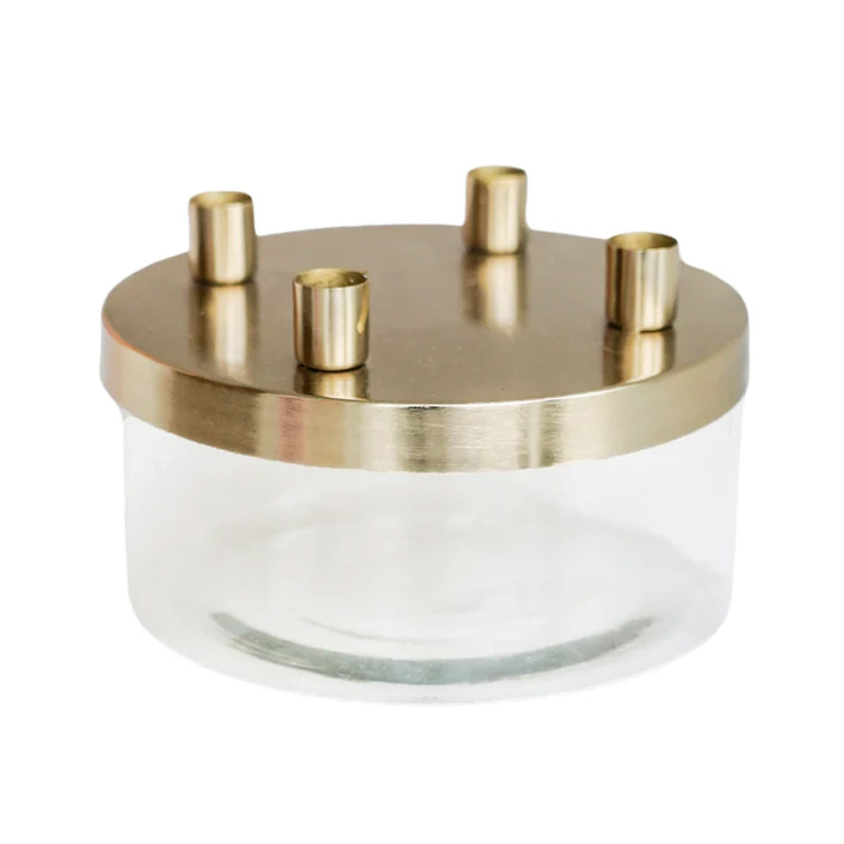 Ivyline Metal Candle Holder with Glass Bowl