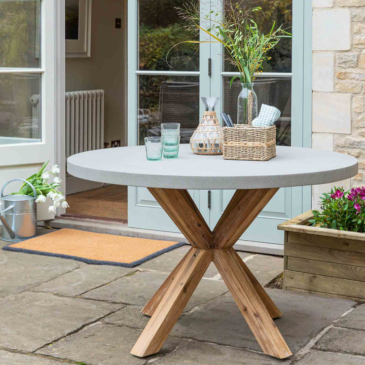 Garden Trading Burford Round Dining Table 120 cm Grey