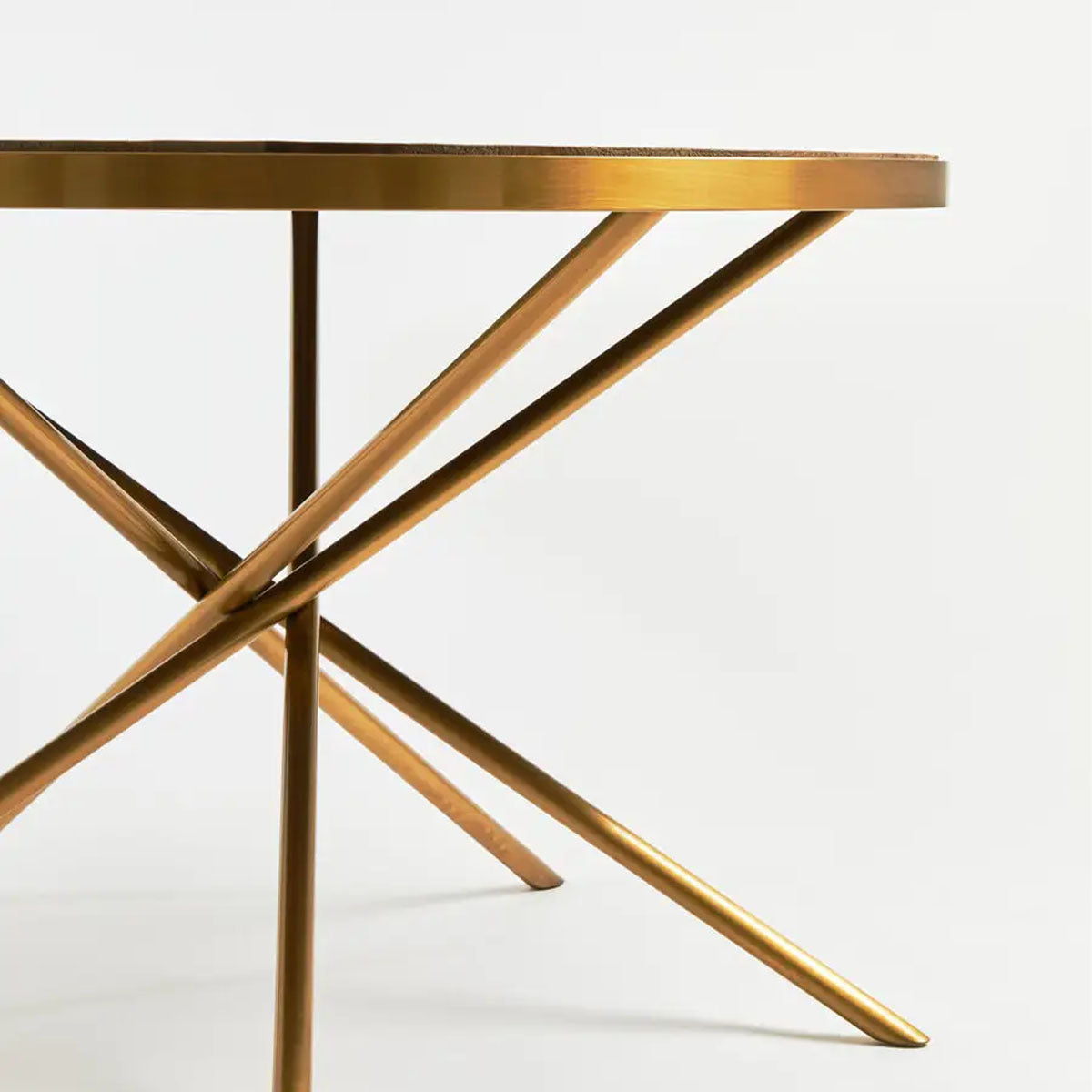 Beaumonde Home Jana Round Fir Wood Dining Table with Splayed Legs