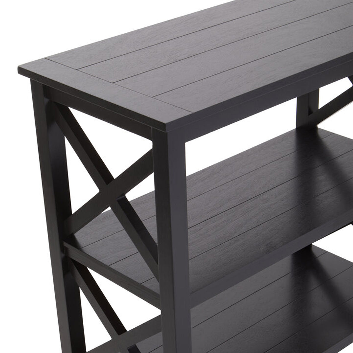 Beaumonde Home Heritage Three Shelf Black Bookcase