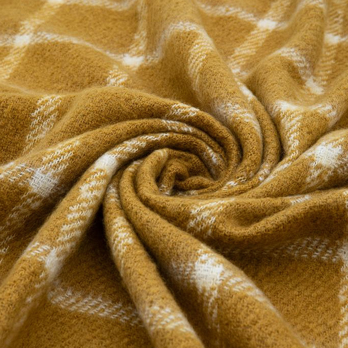 Gallery Direct Poly Faux Mohair Check Throw