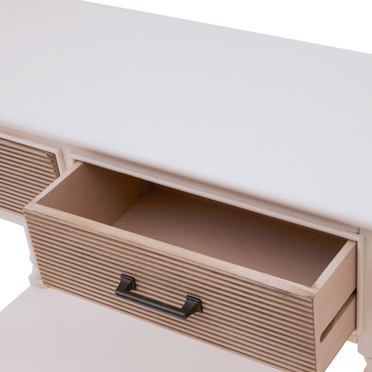 Beaumonde Home Heritage 2 Drawers Pearl White Console Table