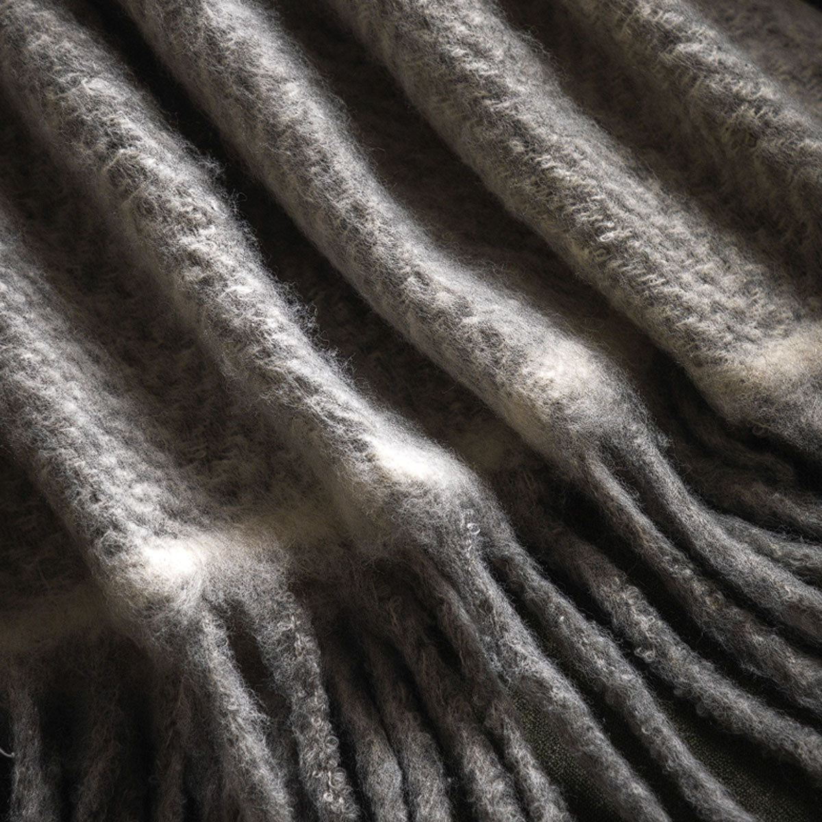 Gallery Direct Faux Mohair Fringe Throw
