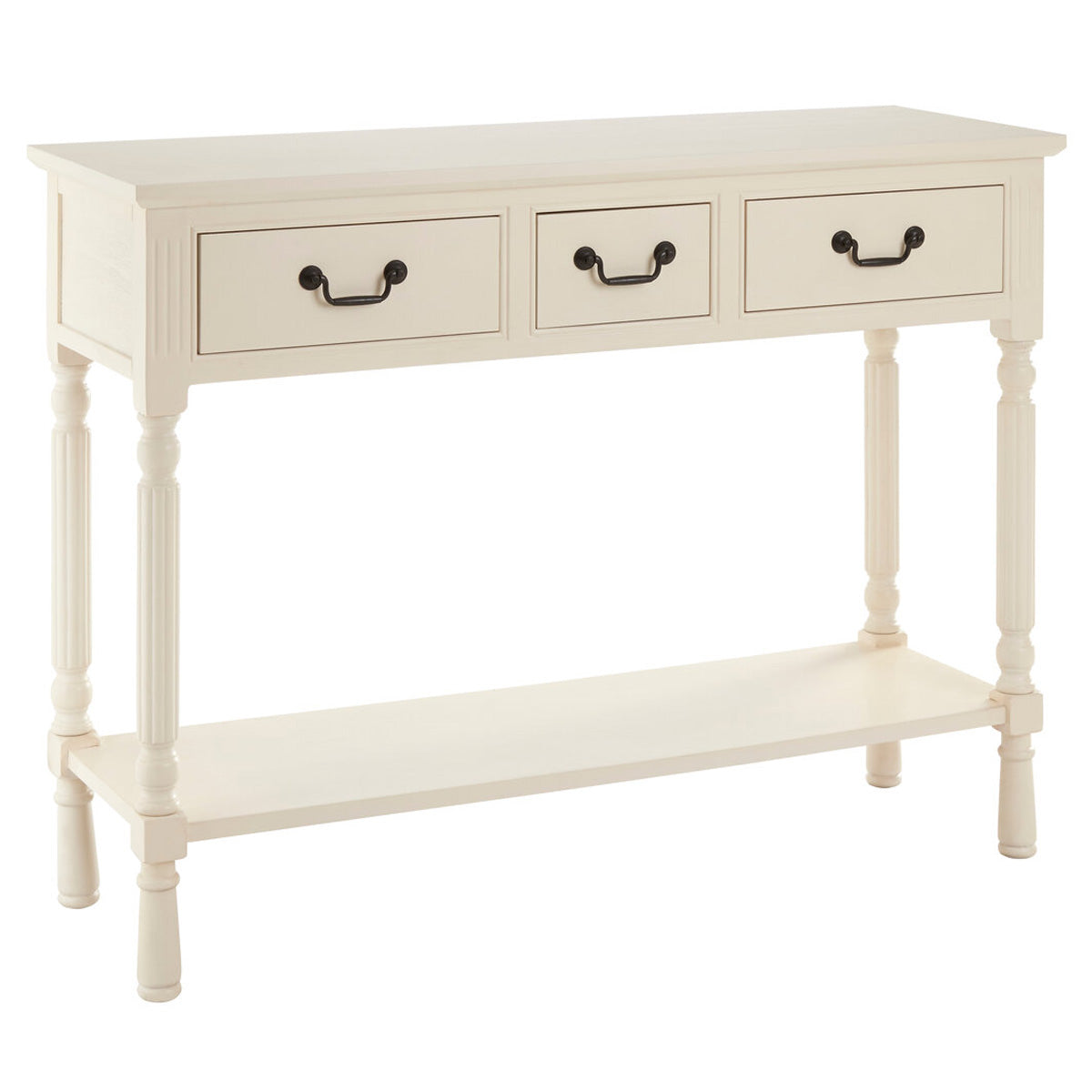 Beaumonde Home Heritage 3 Drawer White Console Table