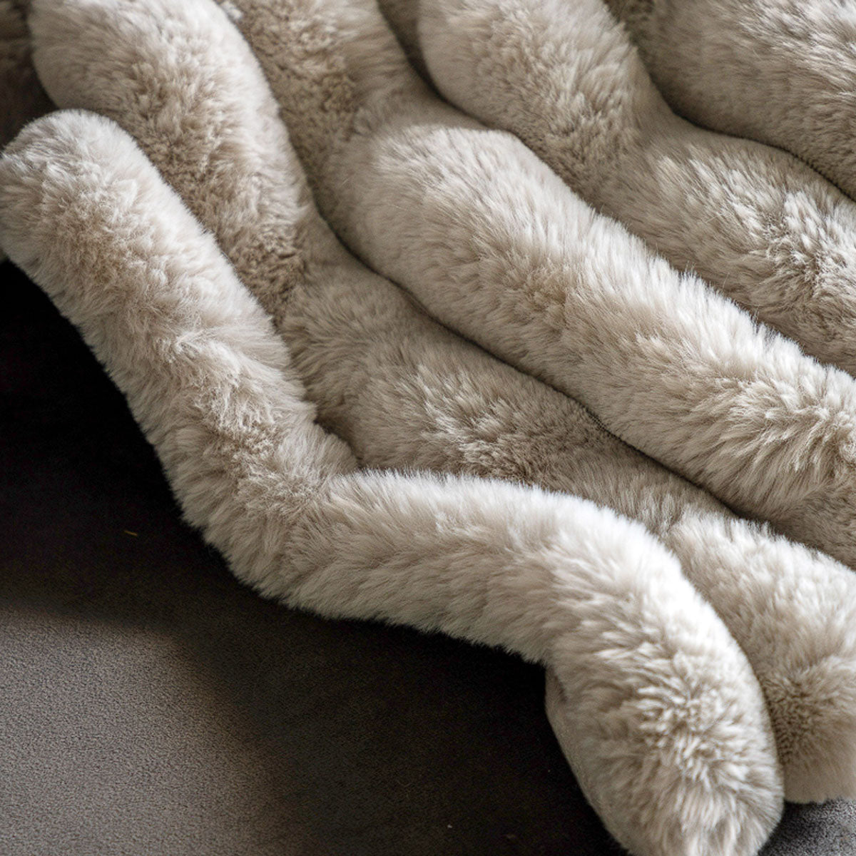 Gallery Direct Ribbed Faux Fur Throw