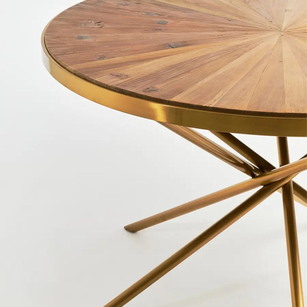 Beaumonde Home Jana Round Fir Wood Dining Table with Splayed Legs