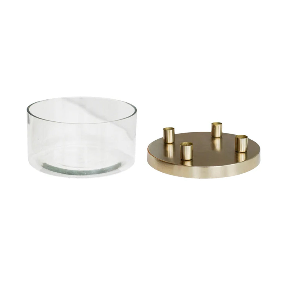 Ivyline Metal Candle Holder with Glass Bowl