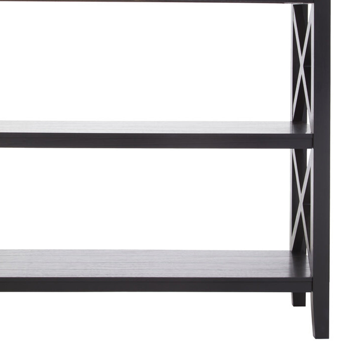 Beaumonde Home Heritage Three Shelf Large Black Bookcase