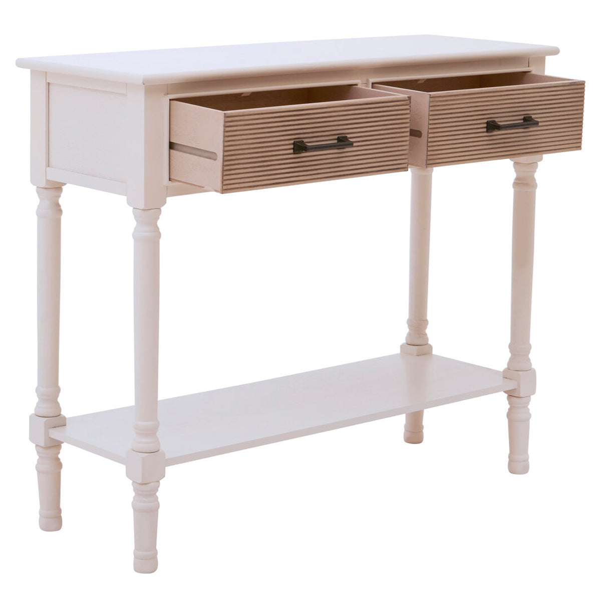 Beaumonde Home Heritage 2 Drawers Pearl White Console Table
