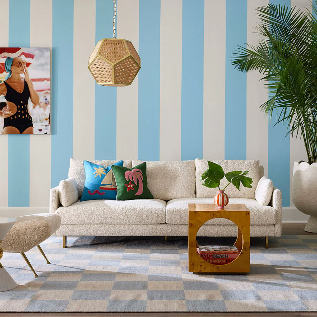 Jonathan Adler Bond Cube Accent Table - Burled Mappa