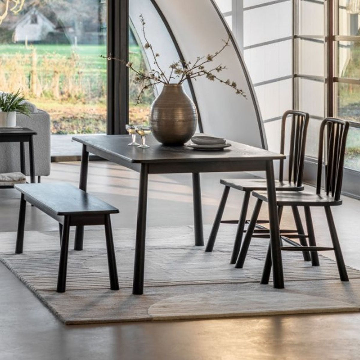 Gallery Direct Wycombe Dining Table Black 1500x900x750mm