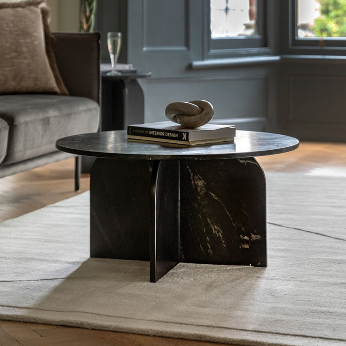 Gallery Direct Amalfi Coffee Table Black 800x800x400mm