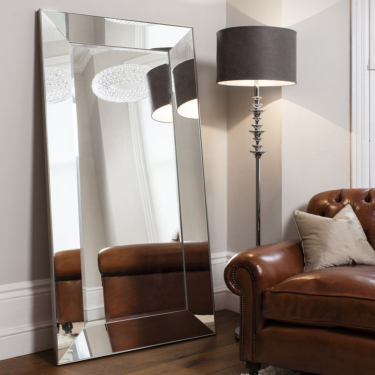 Gallery Direct Vasto Leaner Mirror Silver 1830x915mm