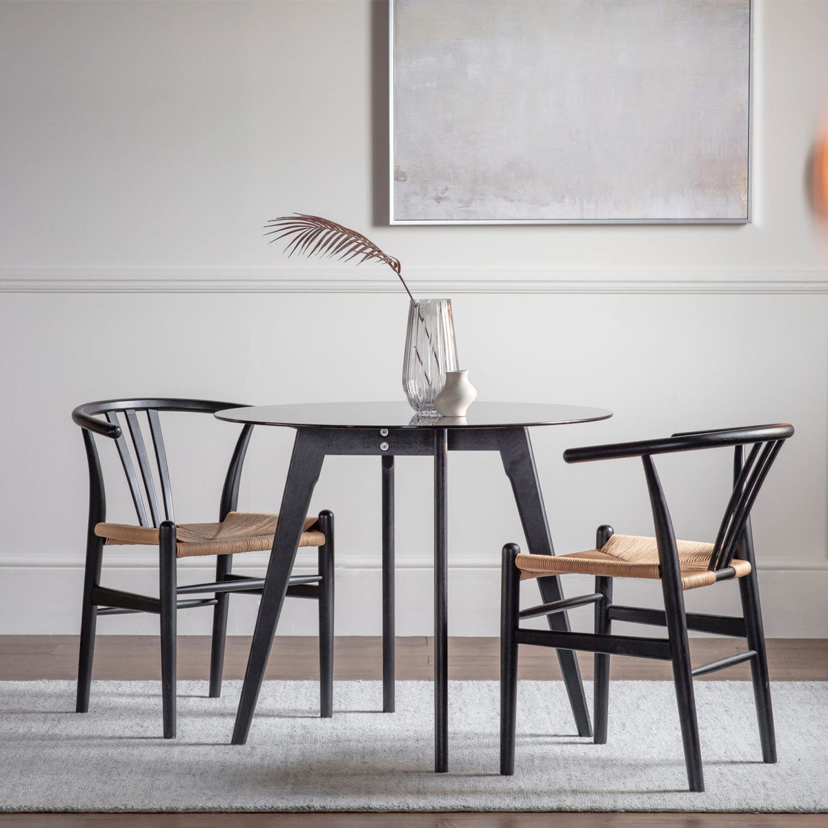 Gallery Direct Blair Round Dining Table Black 900x900x750mm