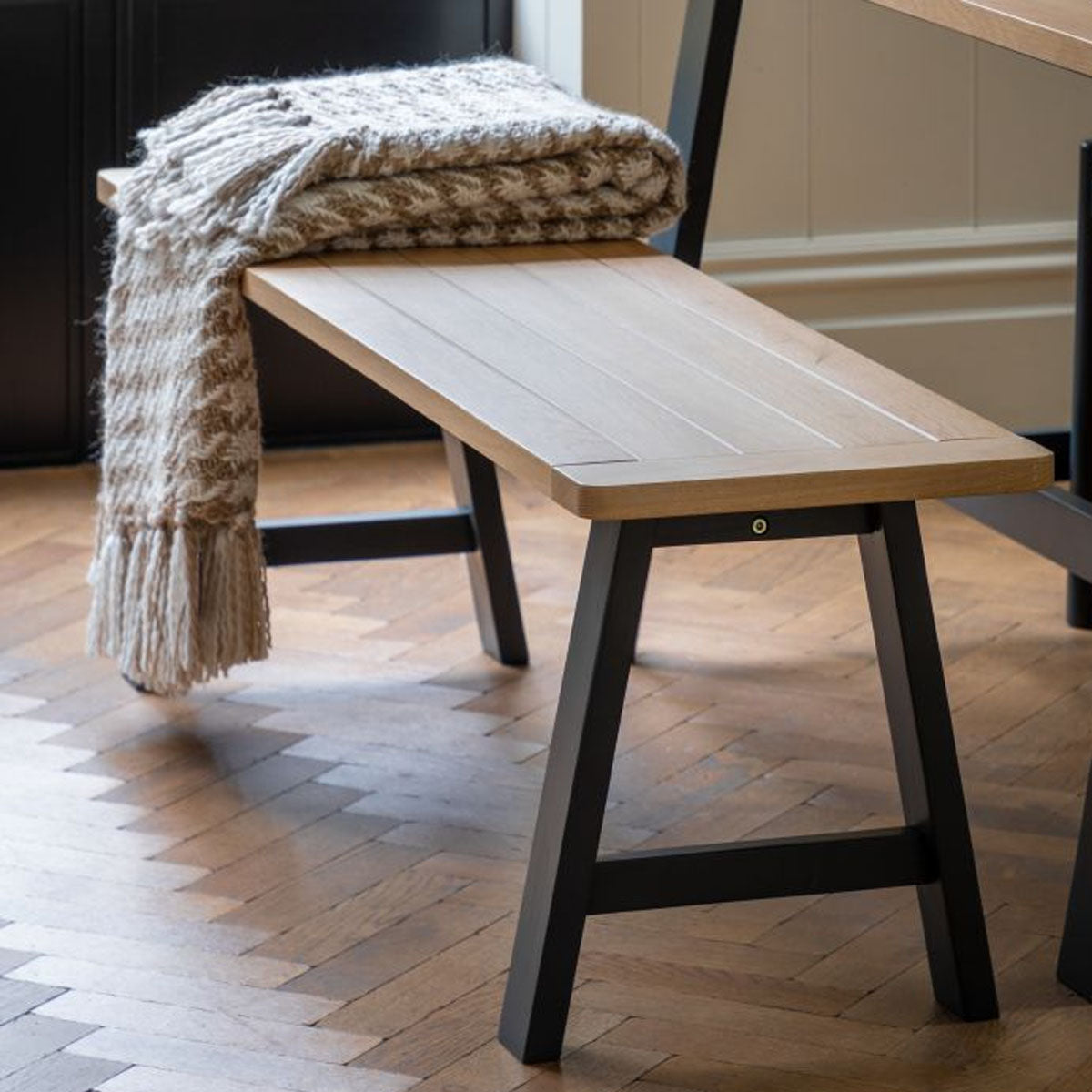 Gallery Direct Eton Trestle Bench Meteor 1500x380x450mm