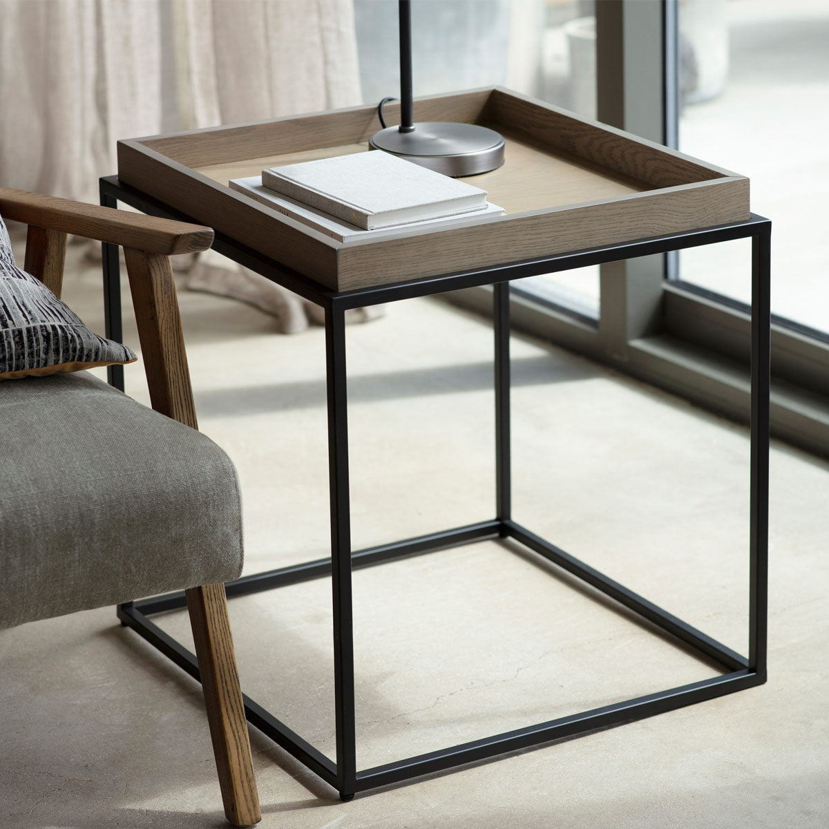 Gallery Direct Forden Tray Side Table Grey 550x550x600mm