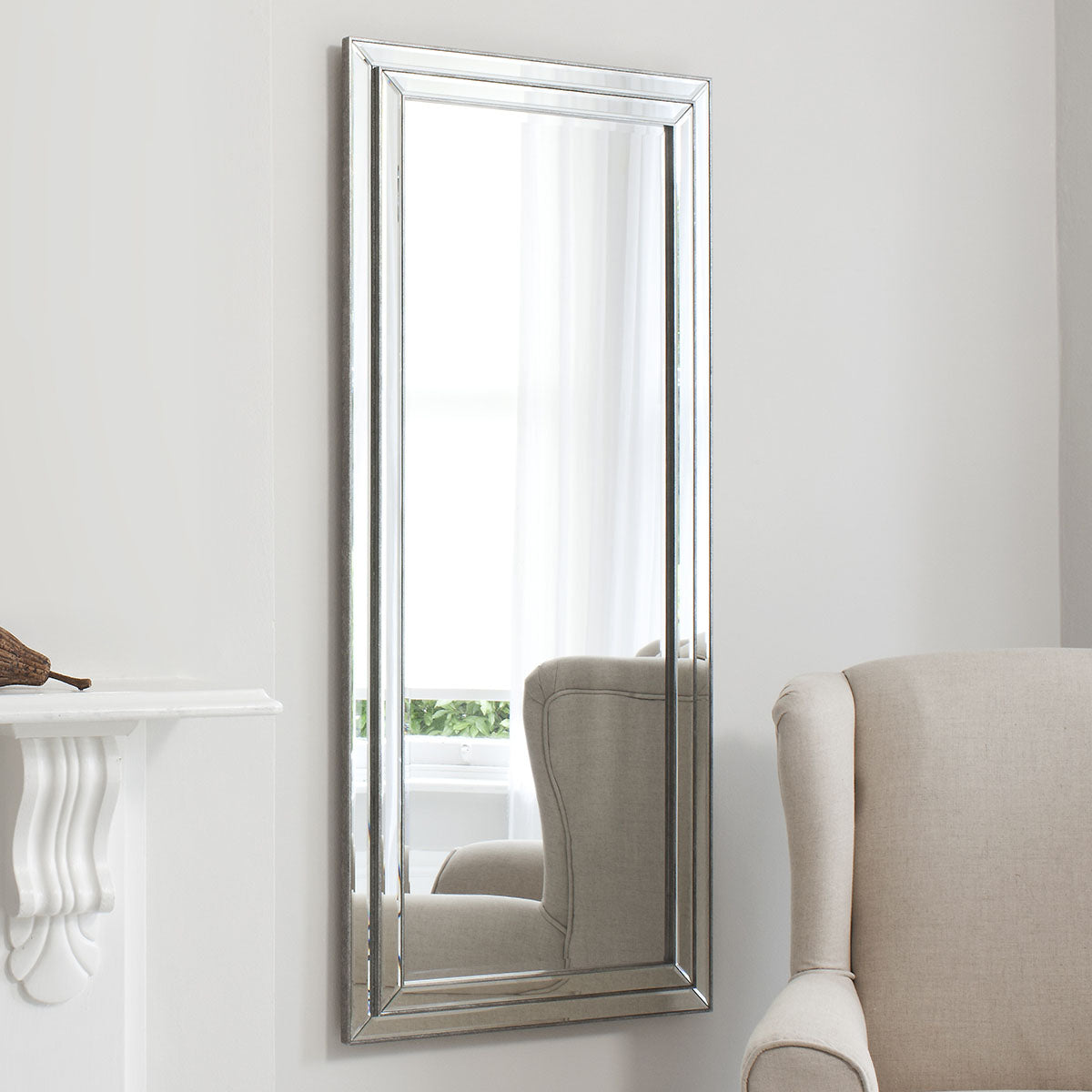 Gallery Direct Chambery Leaner Mirror Pewter 1550x685mm