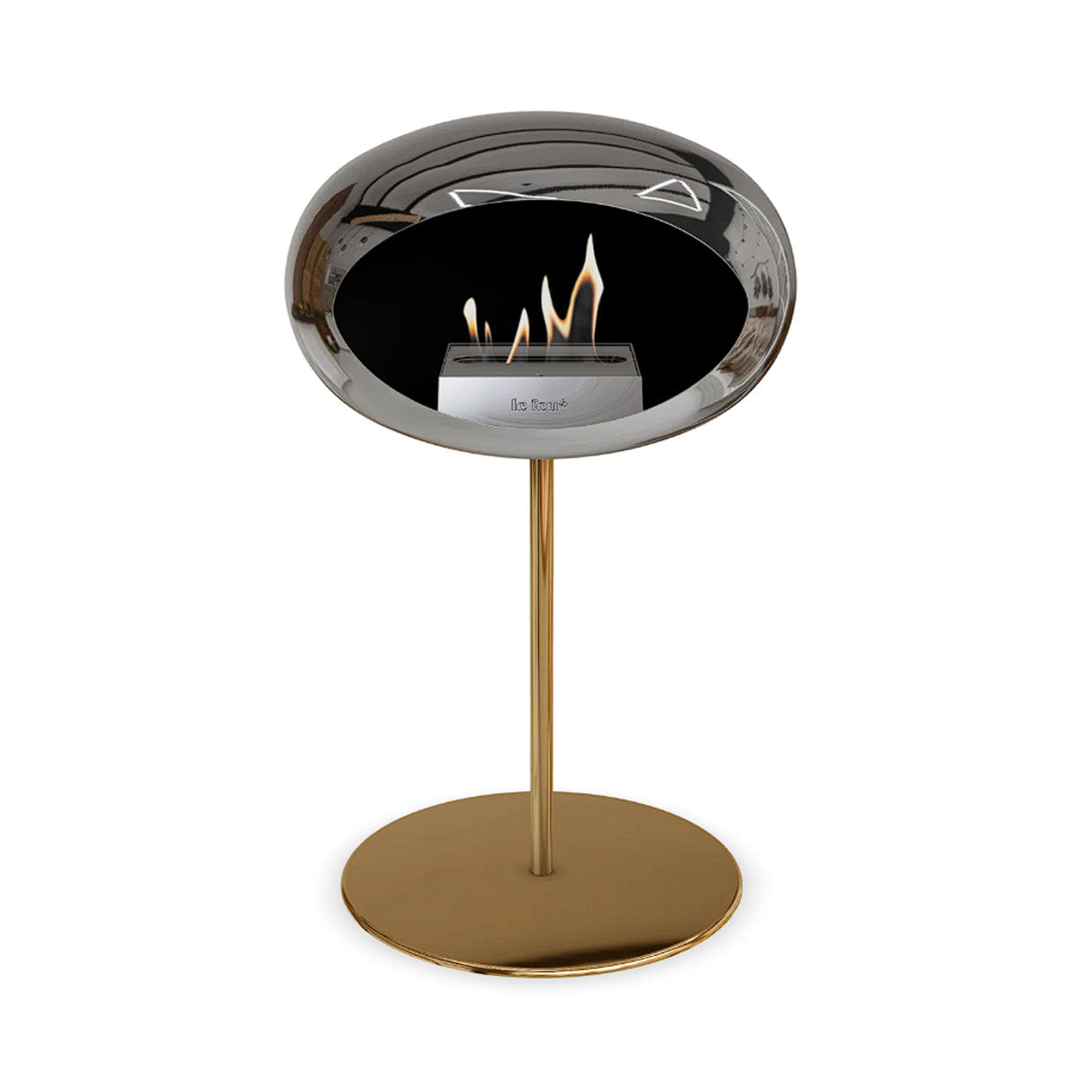 Le Feu Ground Steel Low - Chromed Silver - 25mm Pole Width