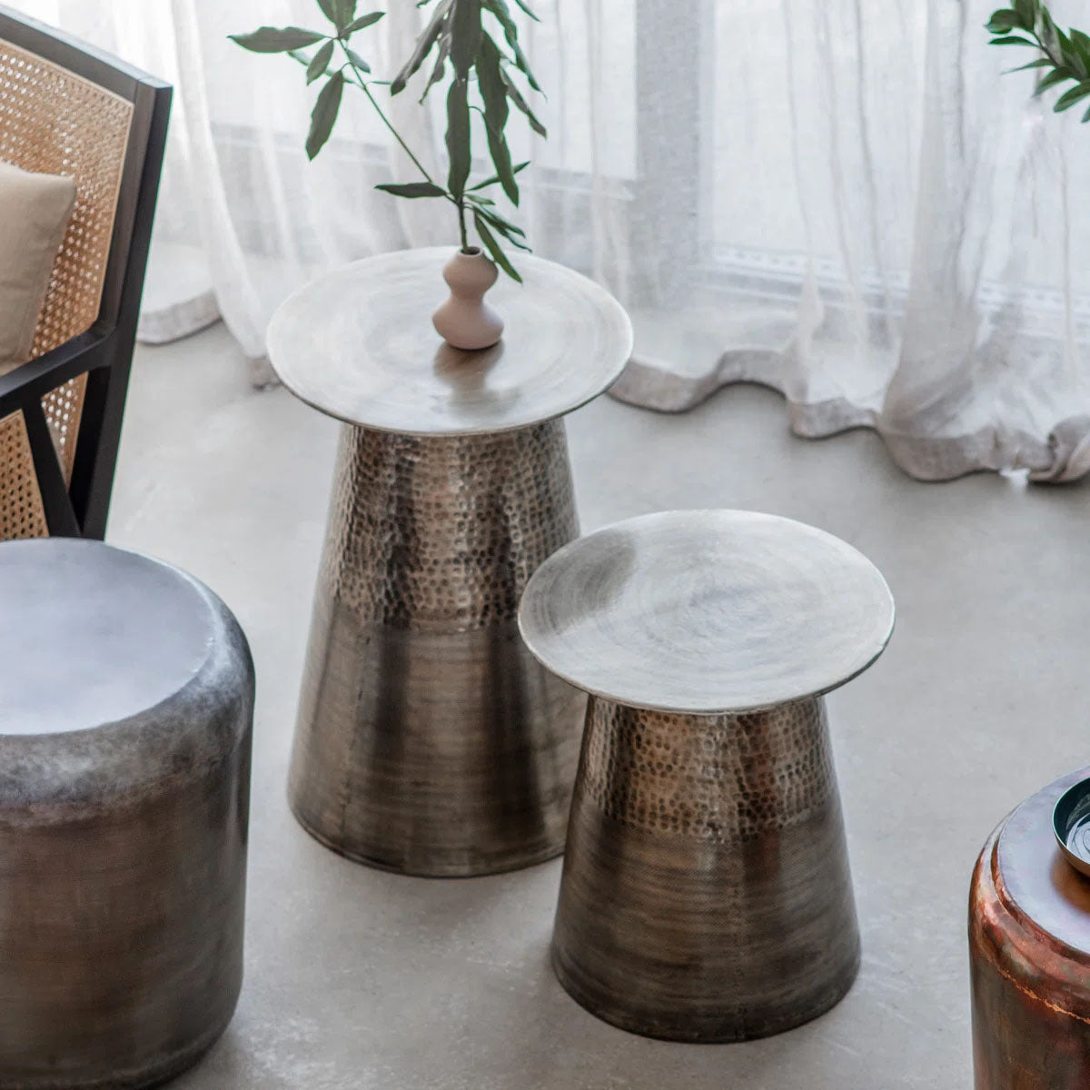 Gallery Direct Langley Side Table Set of 2 400x400x450/580mm