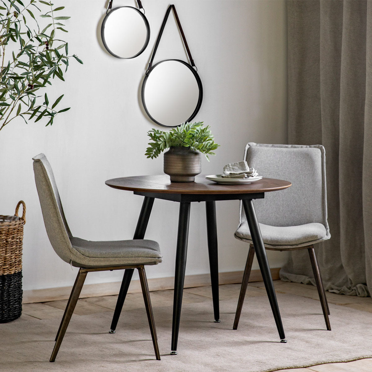 Gallery Direct Astley Round Dining Table Walnut 900x900x750mm