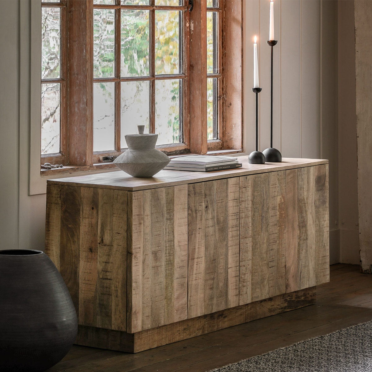 Gallery Direct Iowa 4 Door Sideboard Natural 1700x450x700mm