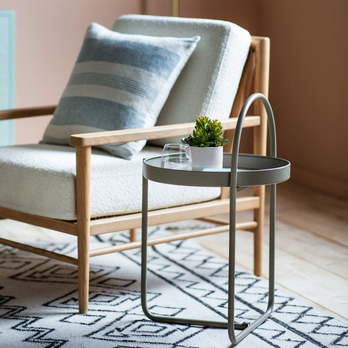 Gallery Direct Melbury Side Table Latte 400x400x660mm