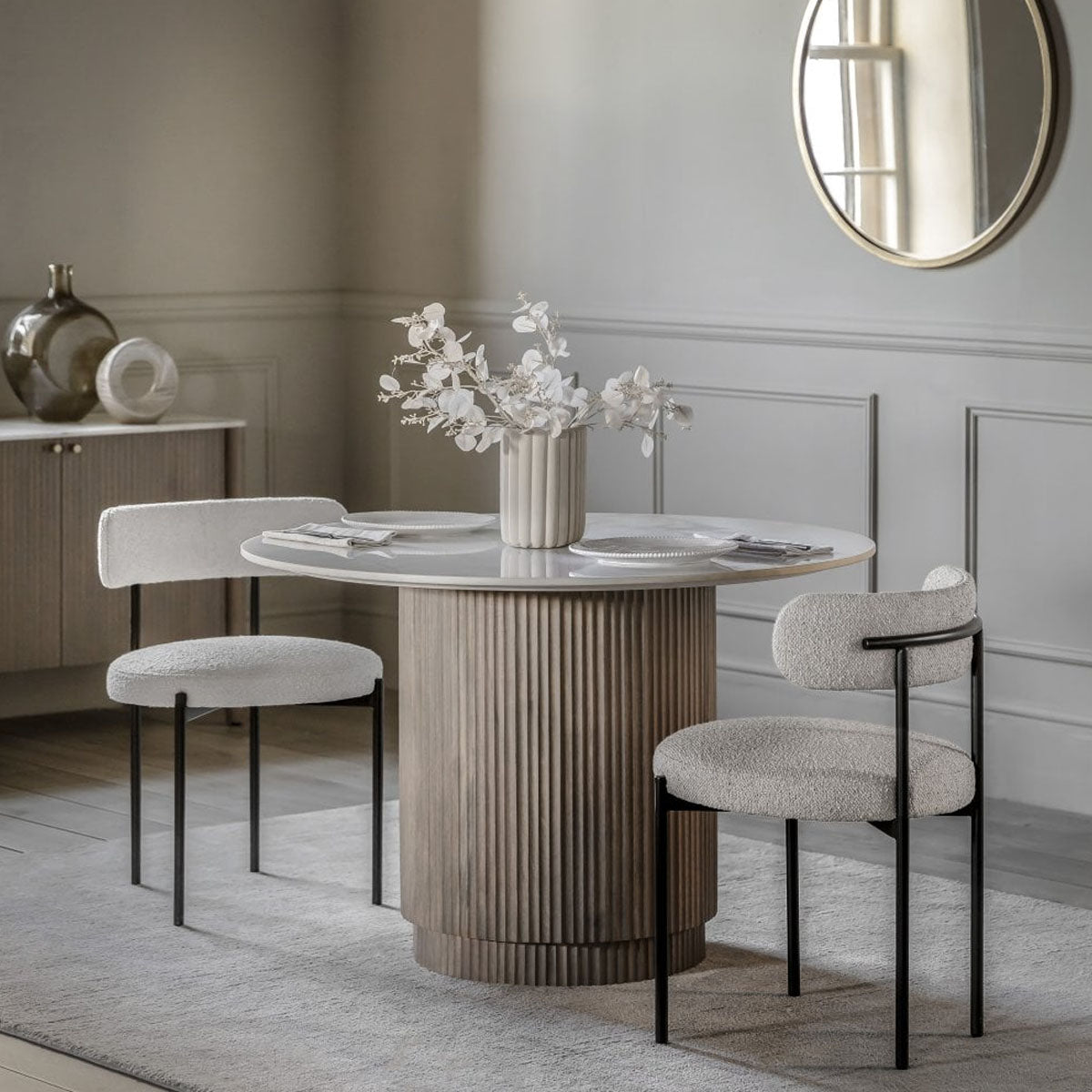 Gallery Direct Marmo Round Dining Table 1100x1100x750mm