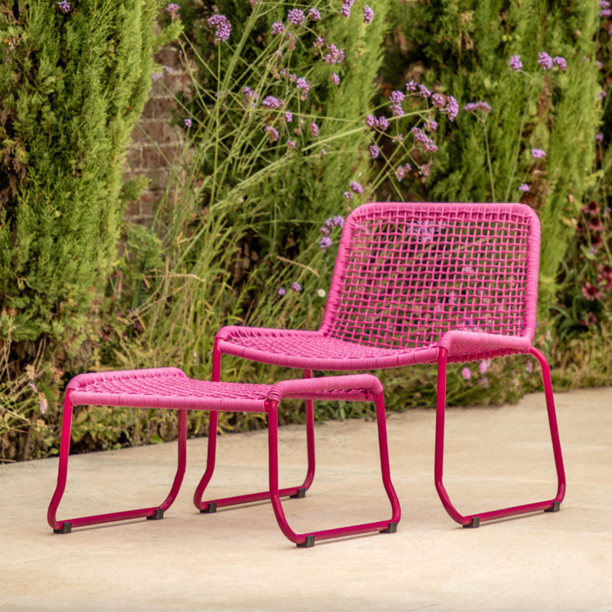Gallery Direct Sassano Lounge Chair with Footstool Pink