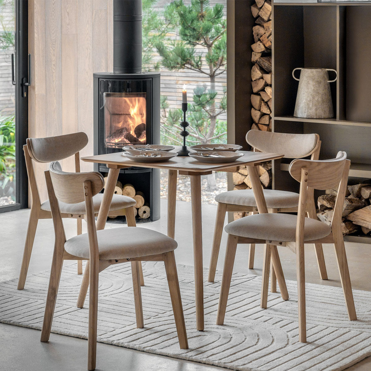 Gallery Direct Hatfield Square Dining Table Natural 770x770x750mm