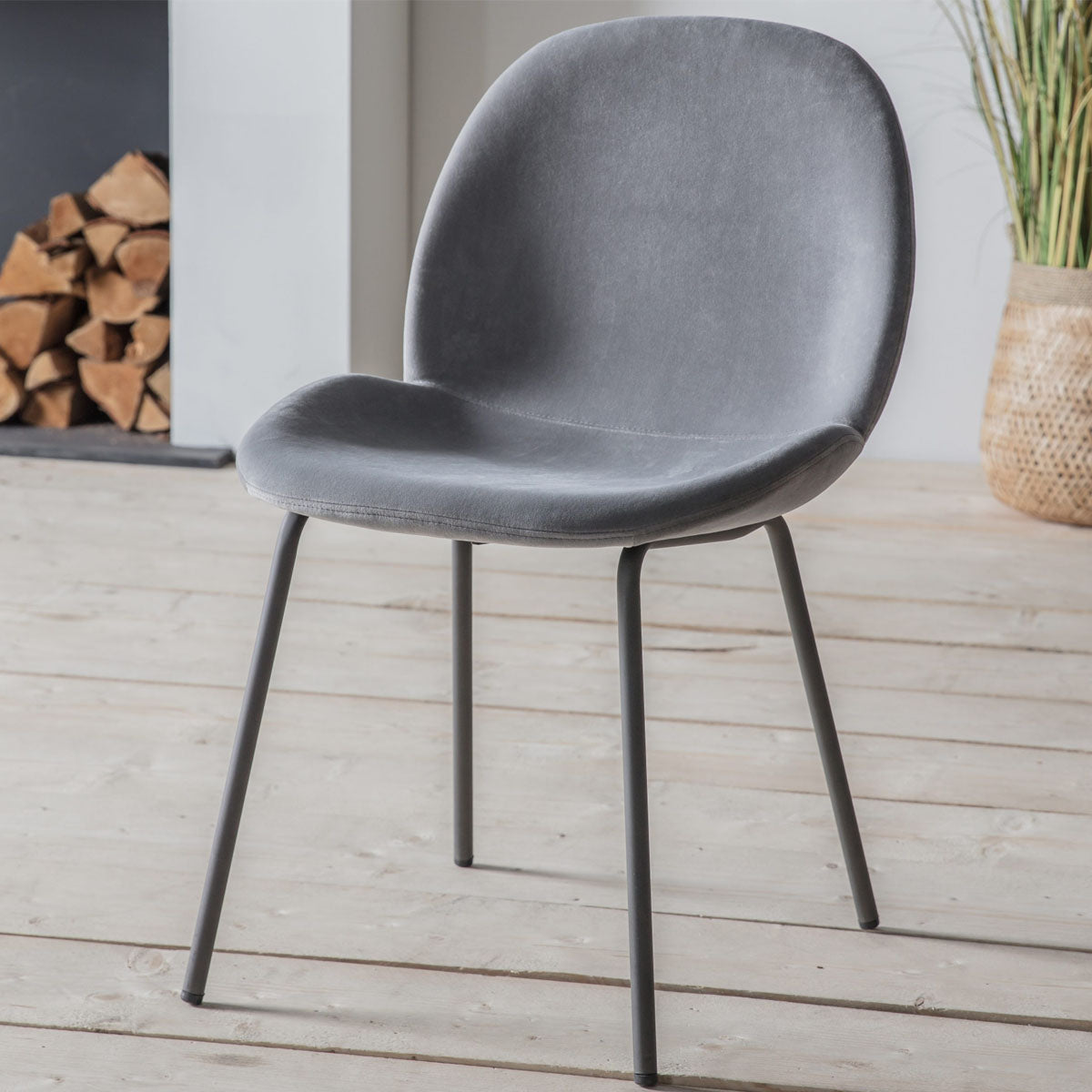 Gallery Direct Flanagan Chair Light Grey Velvet (2pk)