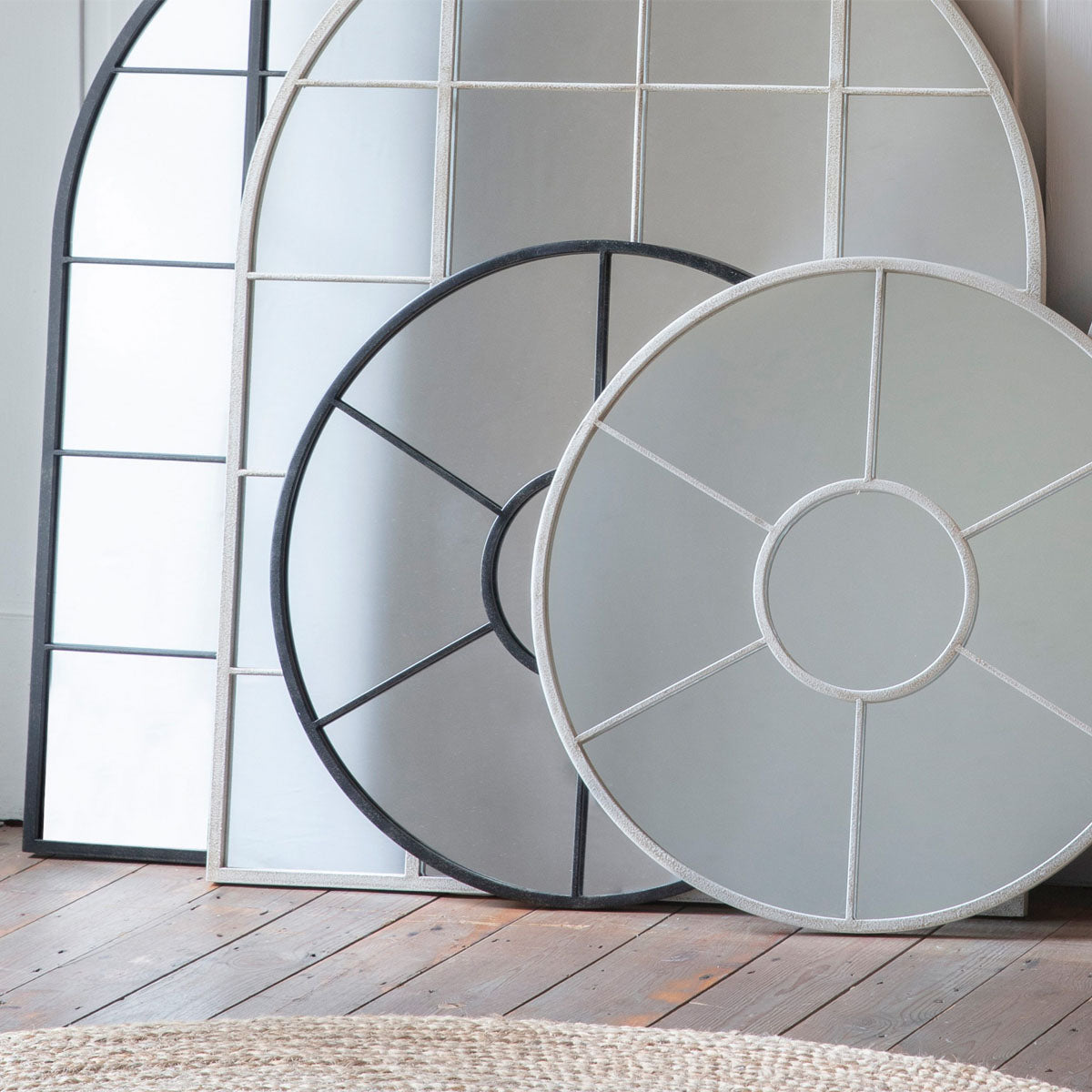 Gallery Direct Valence Round Mirror Black 600x600mm