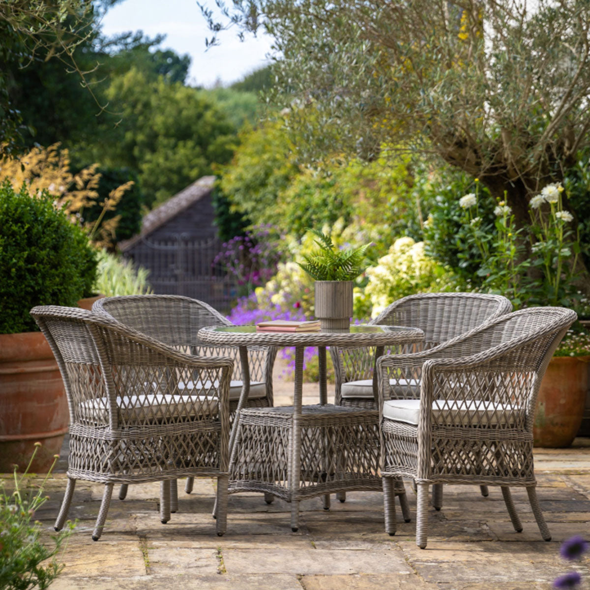 Gallery Direct Menton 4 Seater Round Dining Set