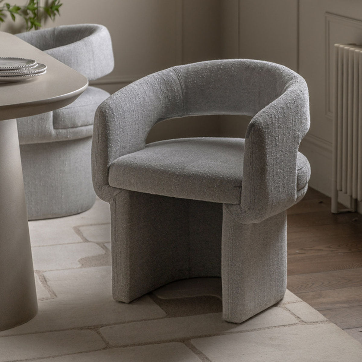 Gallery Direct Sloane Dining Chair Grey Boucle 640x600x760mm