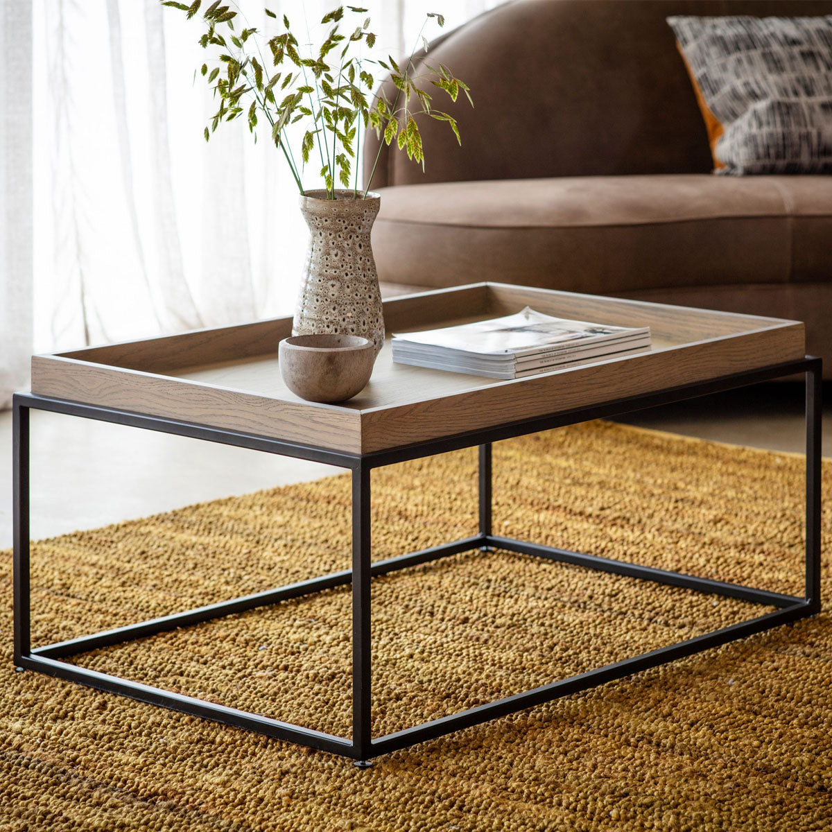 Gallery Direct Forden Tray Coffee Table Grey 900x600x400mm