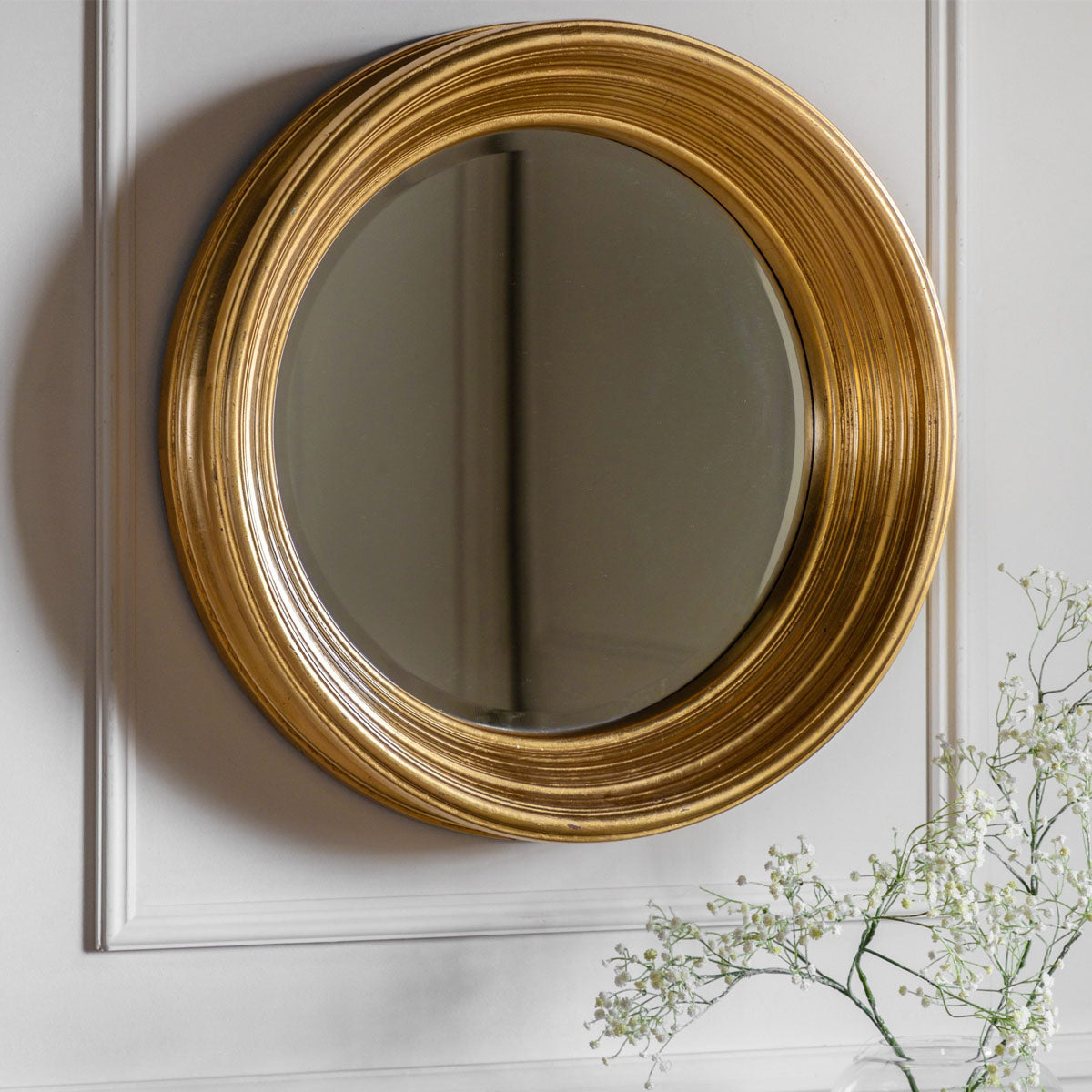 Gallery Direct Chaplin Round Mirror Gold 650x650mm