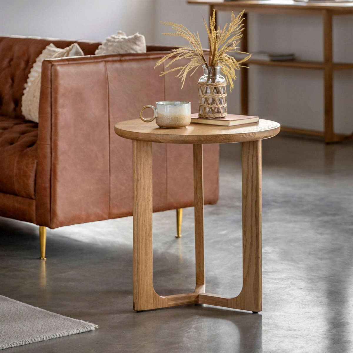Gallery Direct Craft Side Table Natural 500x500x550mm