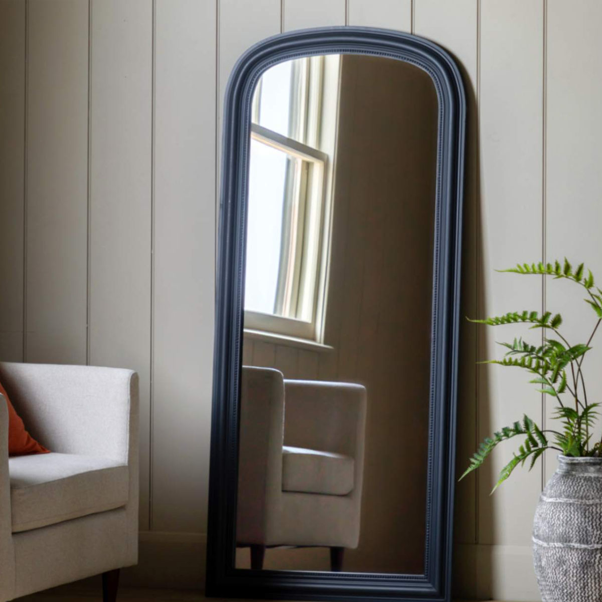 Gallery Direct Sherwood Arch Leaner Mirror Lead 1675x750mm