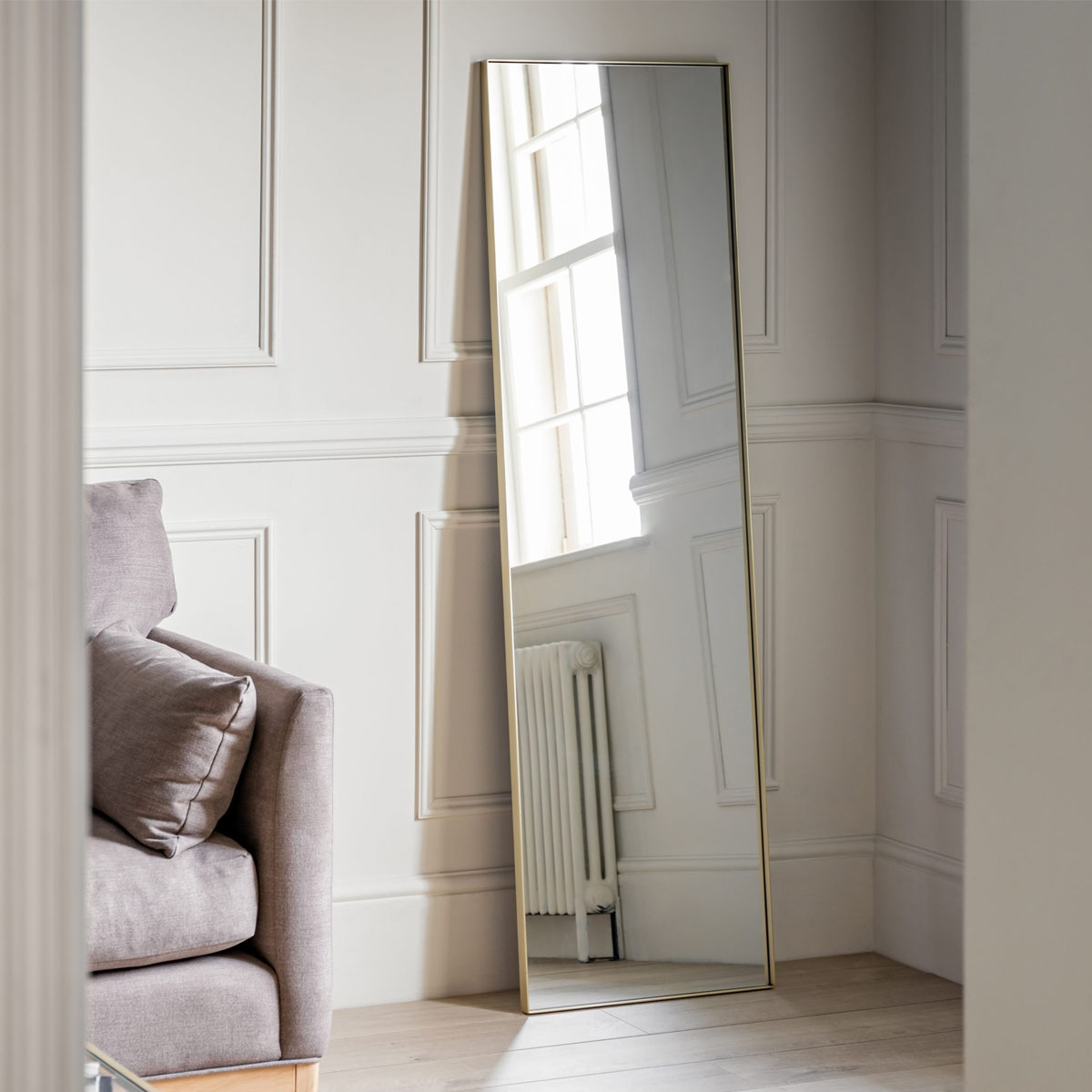Gallery Direct Hurston Leaner Mirror Champagne 500x1700mm
