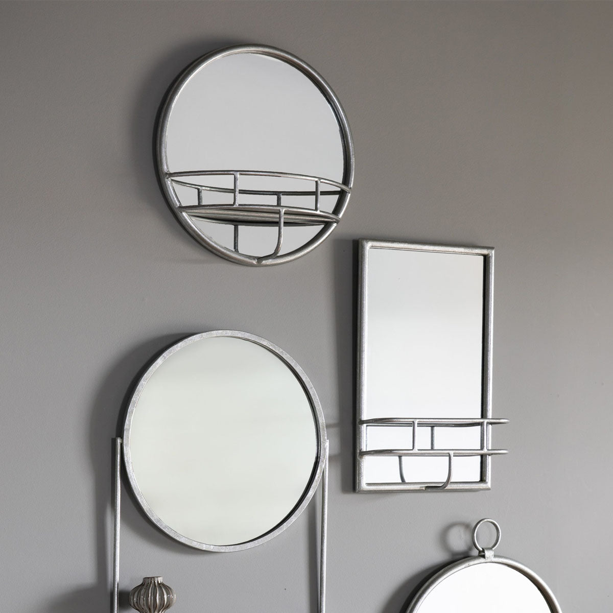 Gallery Direct Milton Round Mirror Silver 400mm