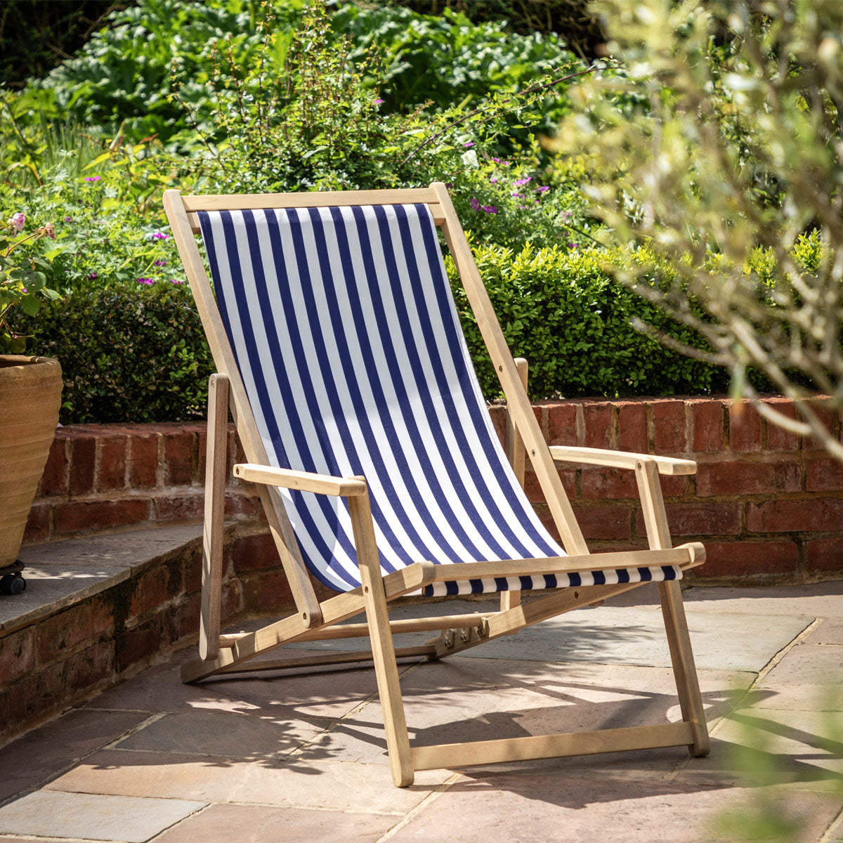 Gallery Direct Navy Stripe Deck Chair