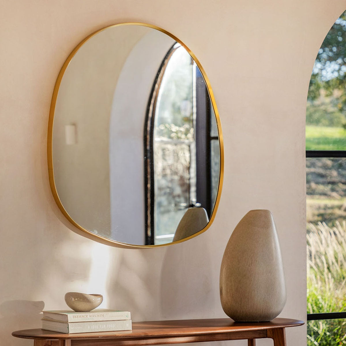 Gallery Direct Holworth Pebble Mirror Gold 700x900mm
