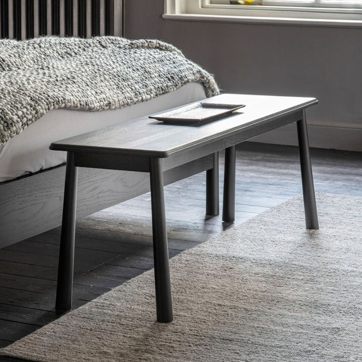 Gallery Direct Wycombe Dining Bench Black 1300x360x460mm