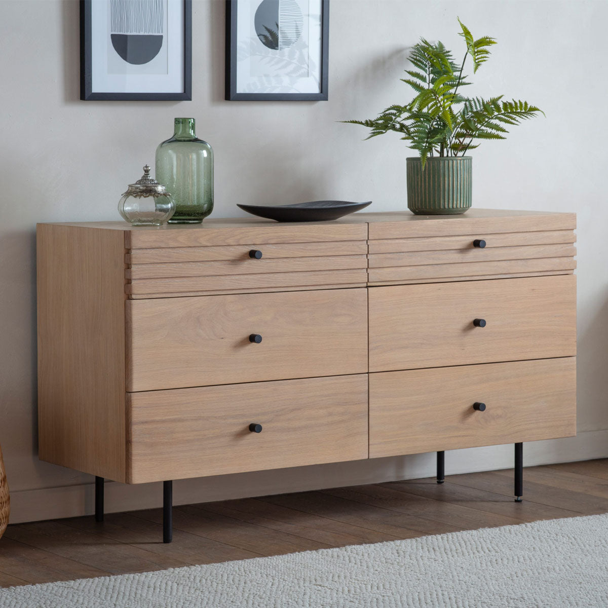 Gallery Direct Okayama 6 Drawer Chest 1310x450x720mm