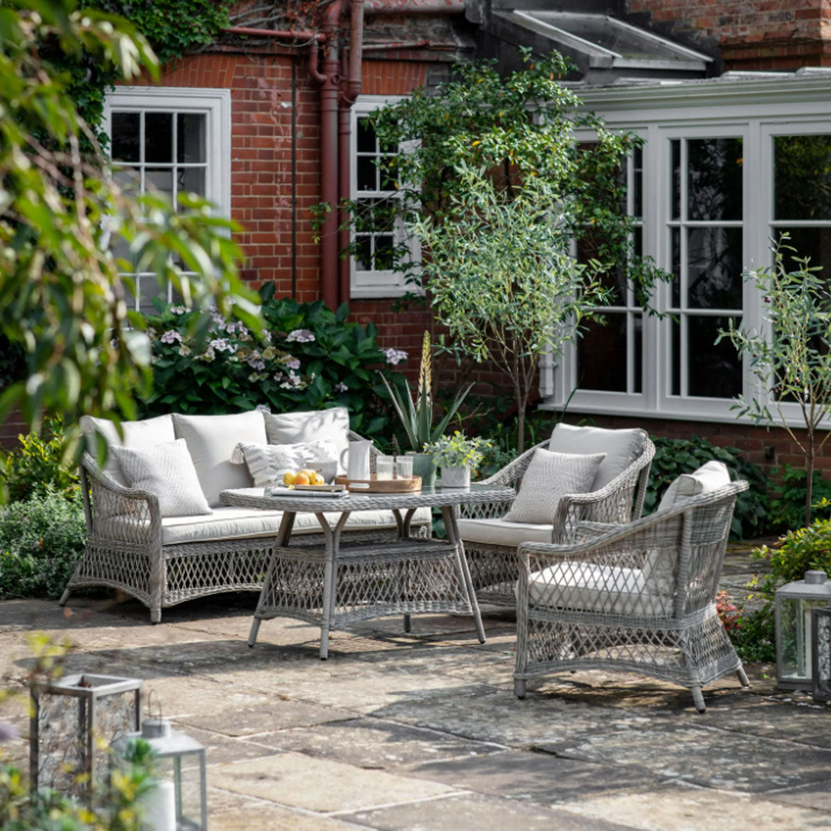 Gallery Direct Menton Country Sofa Dining/Tea Set Stone