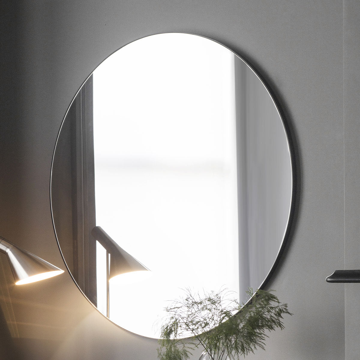 Gallery Direct Hayle Round Mirror Black 1000mm
