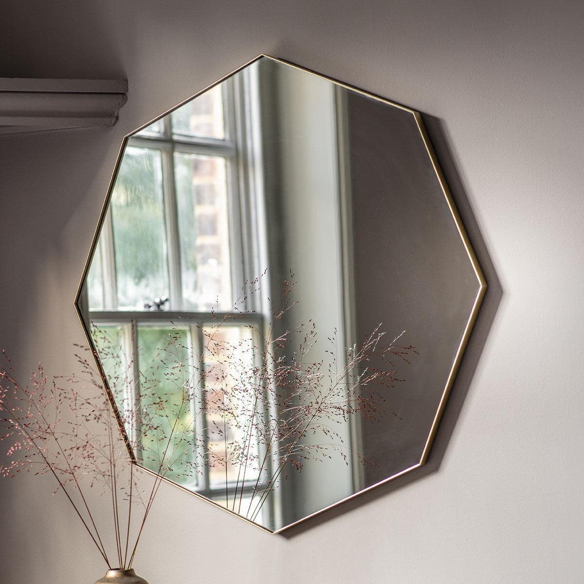 Gallery Direct Bowie Octagon Mirror Champagne 800x800mm