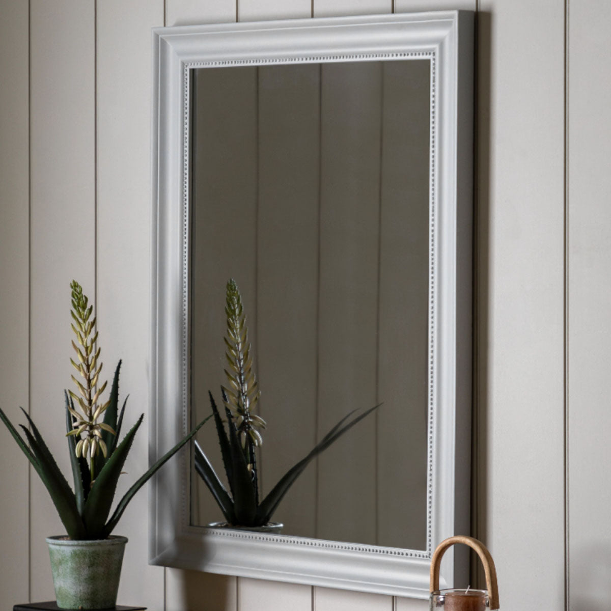 Gallery Direct Sherwood Rectangle Mirror Stone 1100x800mm