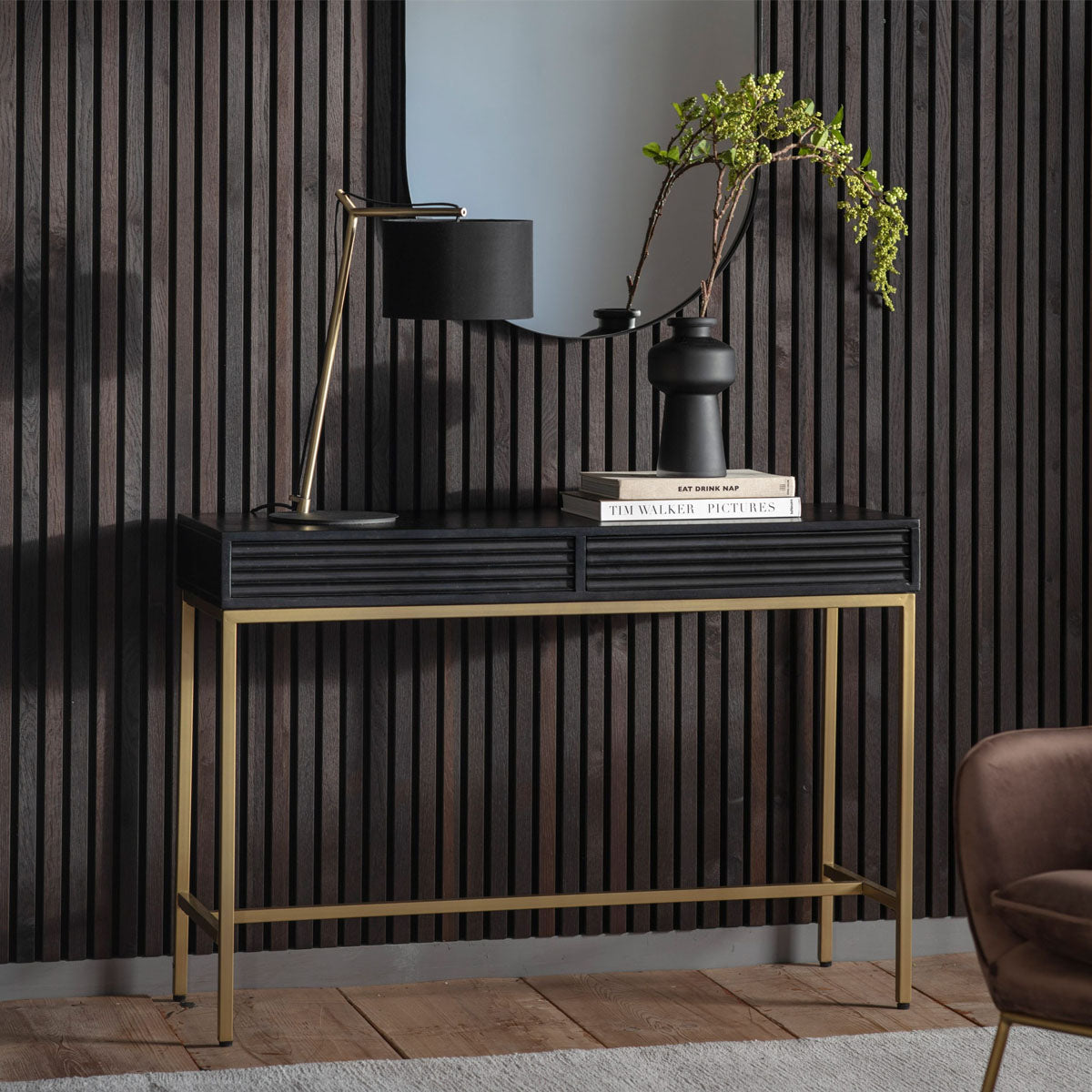 Gallery Direct Ripple 2 Drawer Console Table 1100x400x780mm