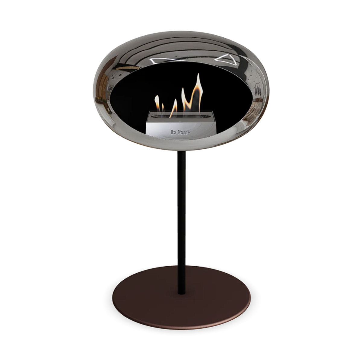 Le Feu Ground Steel Low - Chromed Silver - 25mm Pole Width