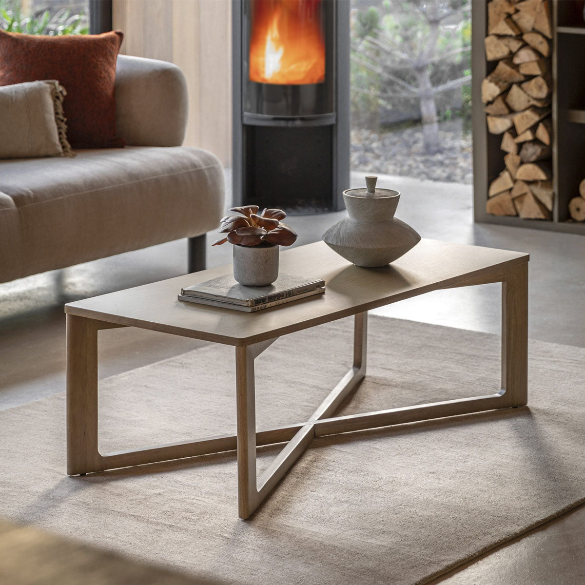 Gallery Direct Panelled Coffee Table 1200x550x400mm